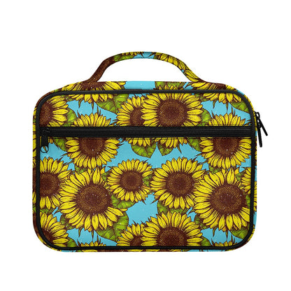 Blue Vintage Sunflower Pattern Print Briefcase Bible Bag