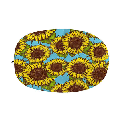 Blue Vintage Sunflower Pattern Print Car Side Mirror Covers