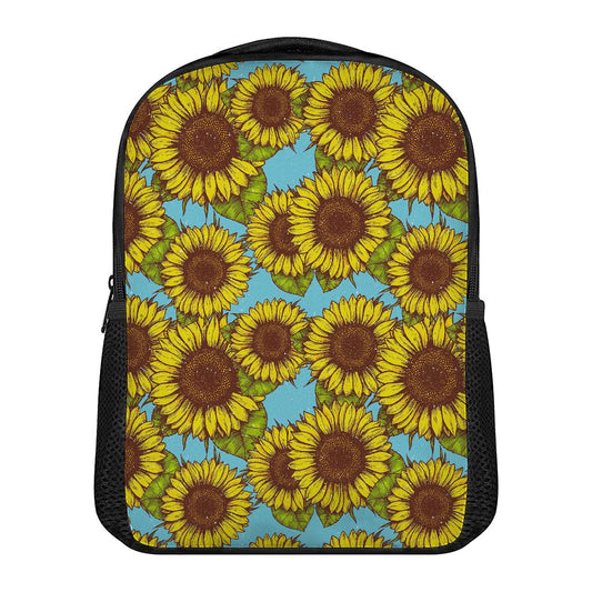 Blue Vintage Sunflower Pattern Print Casual Backpack