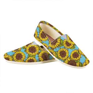 Blue Vintage Sunflower Pattern Print Casual Shoes