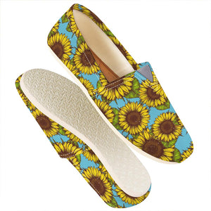 Blue Vintage Sunflower Pattern Print Casual Shoes