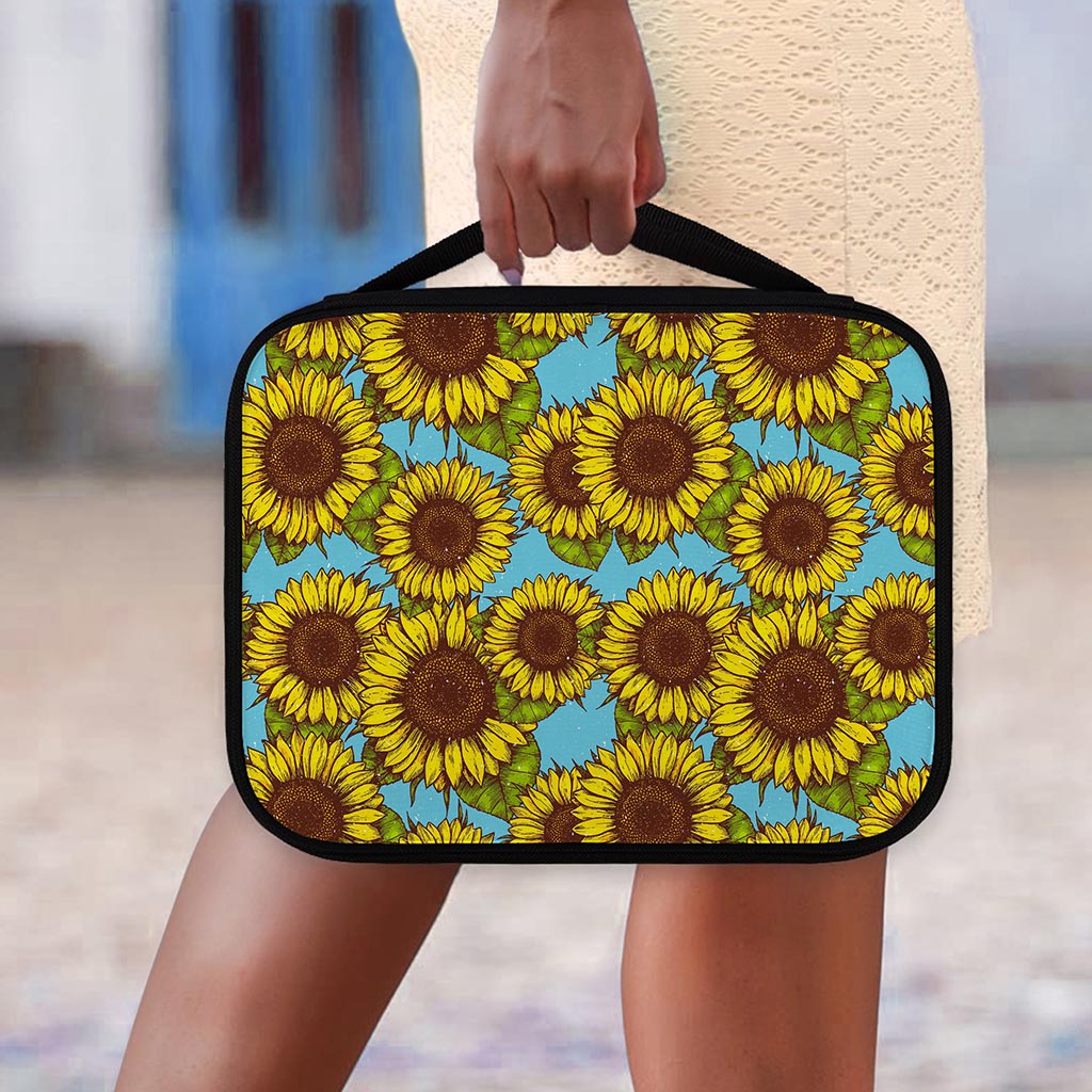 Blue Vintage Sunflower Pattern Print Classic Bible Case