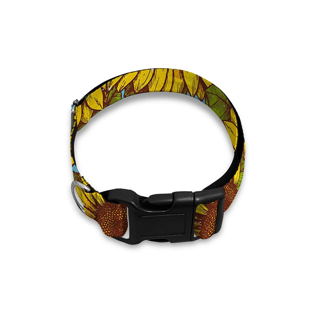 Blue Vintage Sunflower Pattern Print Dog Collar