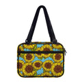 Blue Vintage Sunflower Pattern Print Double Strap Bible Bag