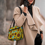 Blue Vintage Sunflower Pattern Print Double Strap Bible Bag