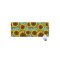 Blue Vintage Sunflower Pattern Print Extended Mouse Pad
