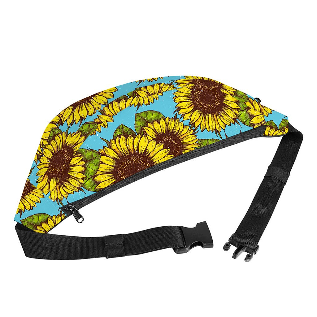 Blue Vintage Sunflower Pattern Print Fanny Pack