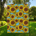 Blue Vintage Sunflower Pattern Print Garden Flag