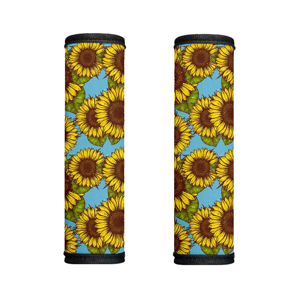 Blue Vintage Sunflower Pattern Print Handle Covers