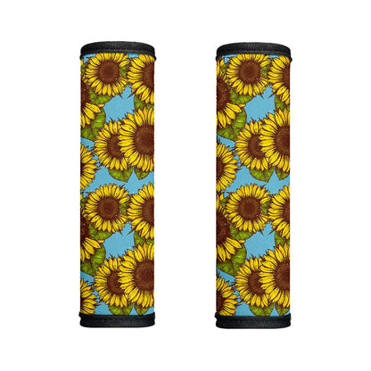 Blue Vintage Sunflower Pattern Print Handle Covers