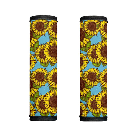 Blue Vintage Sunflower Pattern Print Handle Covers
