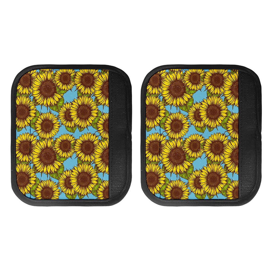 Blue Vintage Sunflower Pattern Print Handle Covers