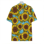 Blue Vintage Sunflower Pattern Print Hawaiian Shirt