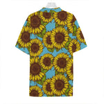 Blue Vintage Sunflower Pattern Print Hawaiian Shirt