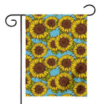 Blue Vintage Sunflower Pattern Print House Flag