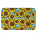 Blue Vintage Sunflower Pattern Print Indoor Door Mat
