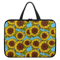 Blue Vintage Sunflower Pattern Print Laptop Sleeve With Handle
