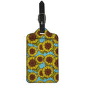 Blue Vintage Sunflower Pattern Print Luggage Tag