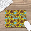 Blue Vintage Sunflower Pattern Print Mouse Pad