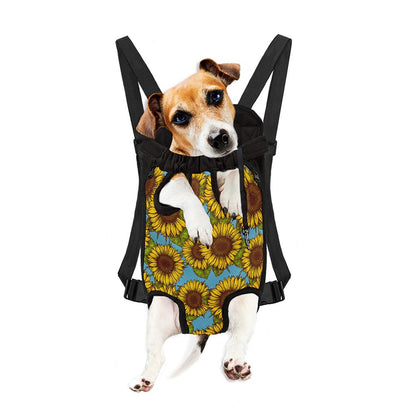 Blue Vintage Sunflower Pattern Print Pet Carrier Backpack