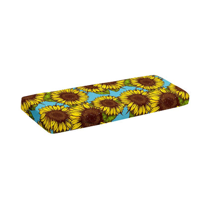 Blue Vintage Sunflower Pattern Print Piano Keyboard Cover
