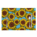 Blue Vintage Sunflower Pattern Print Placemat