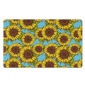 Blue Vintage Sunflower Pattern Print Polyester Doormat