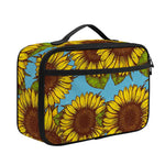 Blue Vintage Sunflower Pattern Print Portable Lunch Bag