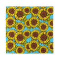 Blue Vintage Sunflower Pattern Print Silk Bandana