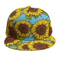 Blue Vintage Sunflower Pattern Print Snapback Cap
