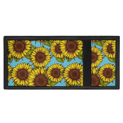 Blue Vintage Sunflower Pattern Print Trifold Wallet