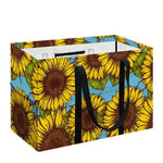 Blue Vintage Sunflower Pattern Print Utility Tote Bag