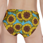 Blue Vintage Sunflower Pattern Print Women's Panties