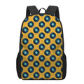 Blue Vinyl Record Pattern Print 17 Inch Backpack