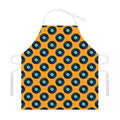 Blue Vinyl Record Pattern Print Adjustable Apron