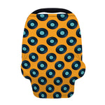 Blue Vinyl Record Pattern Print Baby Seat Cover