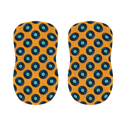 Blue Vinyl Record Pattern Print Bar Stool Covers