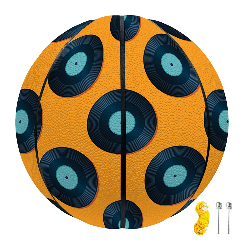 Blue Vinyl Record Pattern Print Basketball