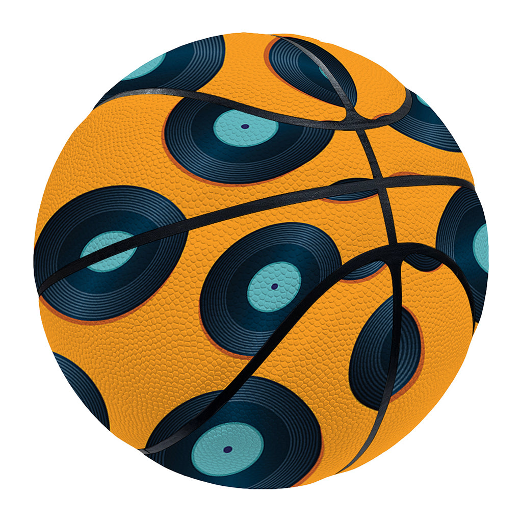 Blue Vinyl Record Pattern Print Basketball