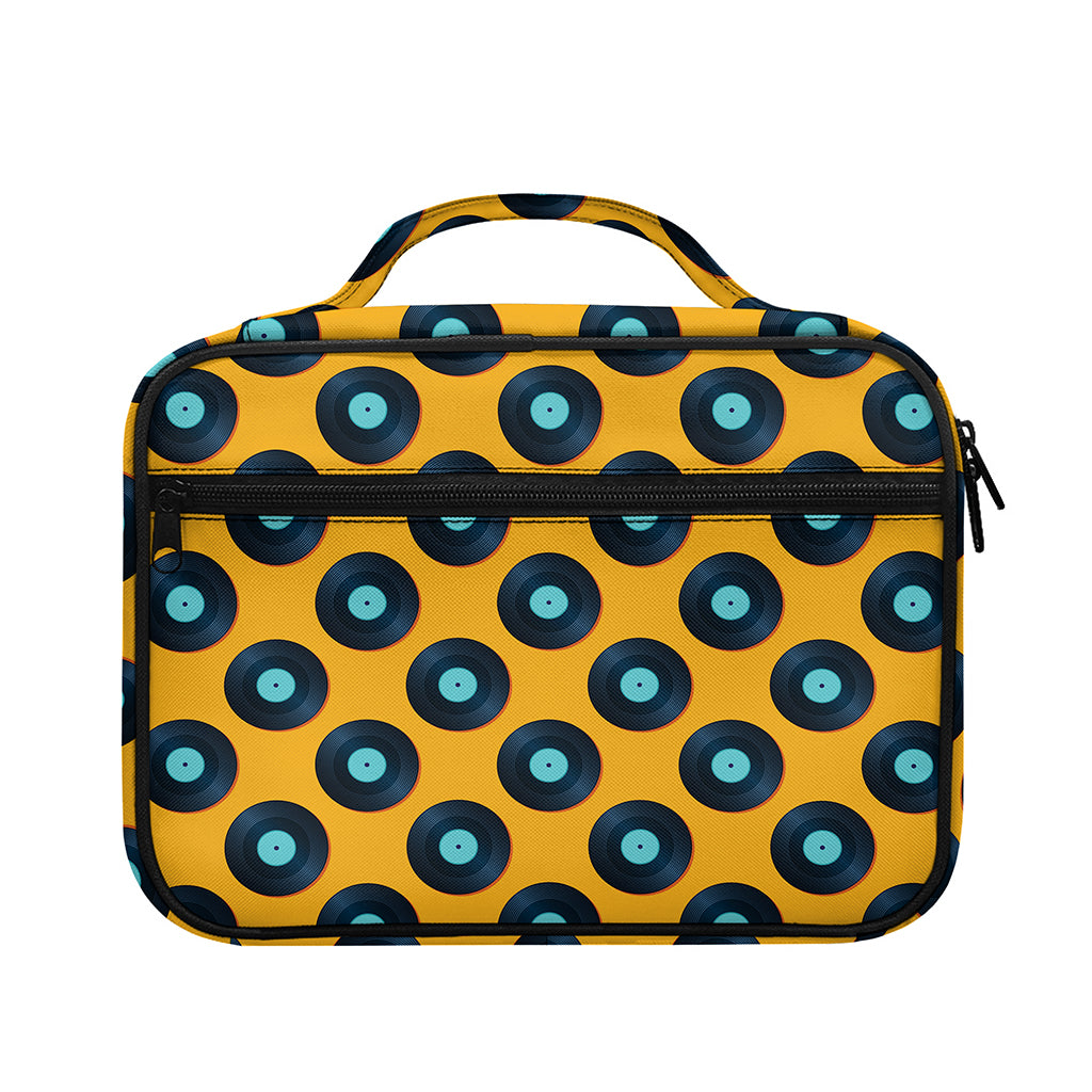 Blue Vinyl Record Pattern Print Briefcase Bible Bag