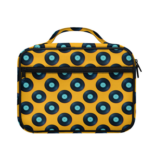 Blue Vinyl Record Pattern Print Briefcase Bible Bag