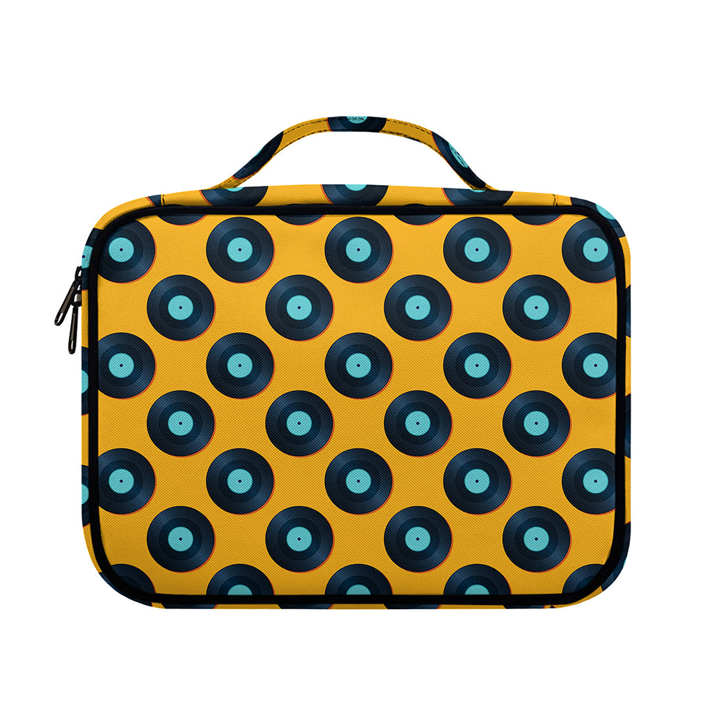 Blue Vinyl Record Pattern Print Briefcase Bible Bag