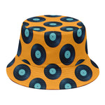 Blue Vinyl Record Pattern Print Bucket Hat