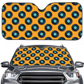 Blue Vinyl Record Pattern Print Car Windshield Sun Shade
