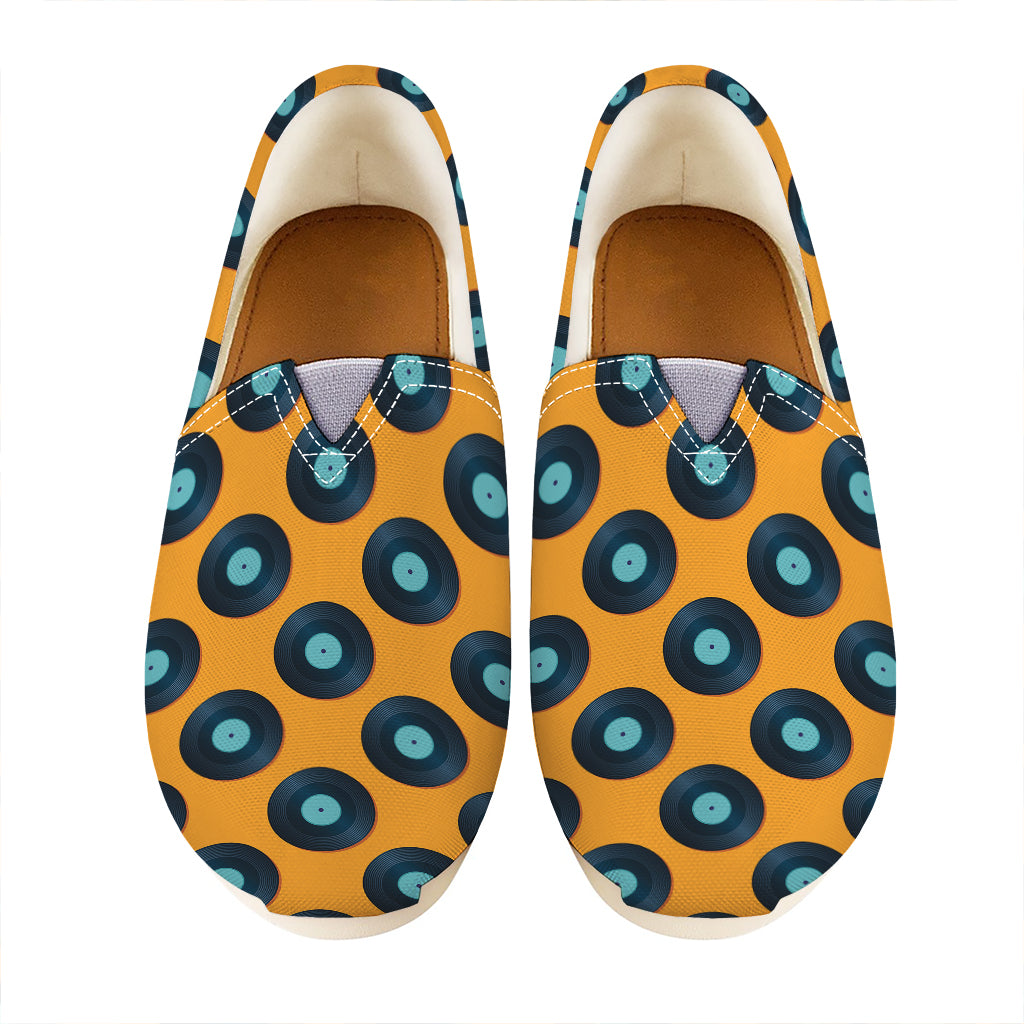 Blue Vinyl Record Pattern Print Casual Shoes