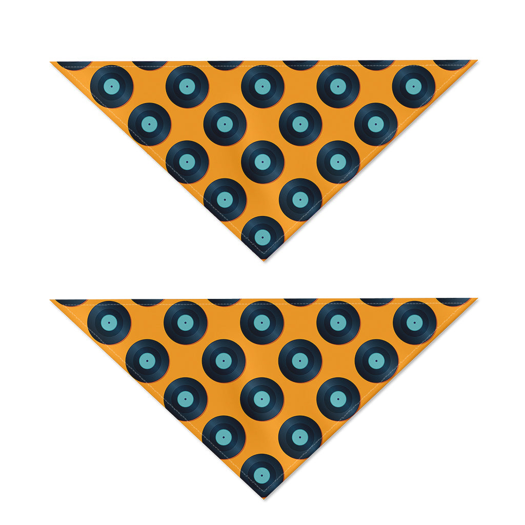 Blue Vinyl Record Pattern Print Dog Bandana