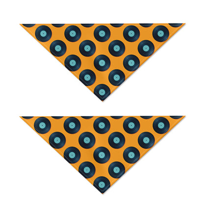 Blue Vinyl Record Pattern Print Dog Bandana
