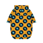 Blue Vinyl Record Pattern Print Dog Zip Up Hoodie