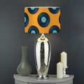 Blue Vinyl Record Pattern Print Drum Lamp Shade