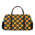 Blue Vinyl Record Pattern Print Duffle Bag